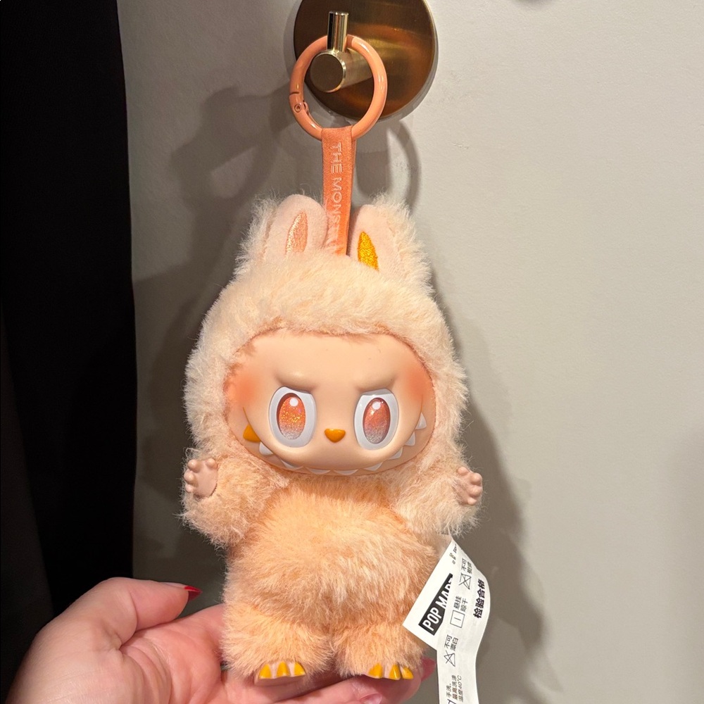 Pop mart big into energy Labubu happiness Plush Keychain